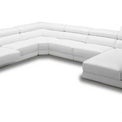 VIG Divani Casa Chrysanthemum - Modern White Leather U Shaped Sectional Sofa Living Room