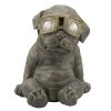 Sagebrook Resin, 15"H Slouching Dog W/ Solar, Antique Gold