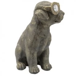 Sagebrook Sitting Dog W/ Solar Resin, 15