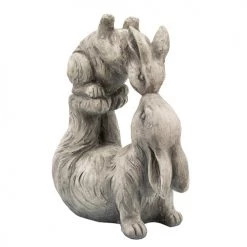Sagebrook Resin, 15"H Kissing Bunnies, Antique White Home Decor