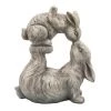 Sagebrook Resin, 15"H Kissing Bunnies, Antique White Home Decor