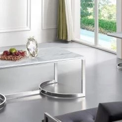 Meridian Furniture Living Room Copley Chrome Coffee Table