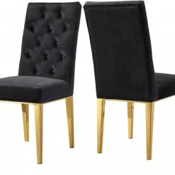Meridian Furniture Dining Room Capri Velvet Dining Chair Set Of 2
