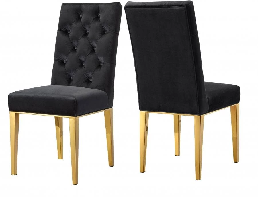 Meridian Furniture Dining Room Capri Velvet Dining Chair Set Of 2
