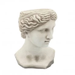 Sagebrook Resin 11" Lady Head Planter, Antique White