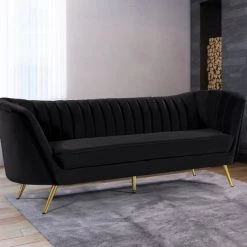 Meridian Furniture Living Room Margo Velvet Sofa