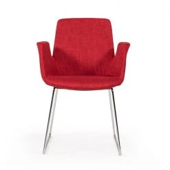 VIG Modrest Altair Modern Red Fabric Dining Chair