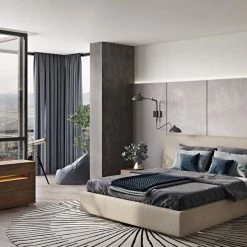 VIG Bedroom Modrest Brittany Beige Fabric Bed