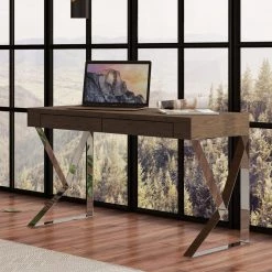 VIG Modrest Ferris Modern Walnut Office Desk