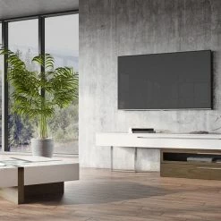 VIG Modrest Makai Modern Walnut & Black Square Coffee Table