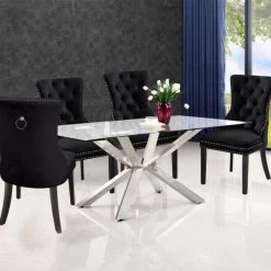 Meridian Furniture Dining Room Nikki Velvet Dining Chair - Set Of 2