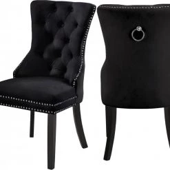 Meridian Furniture Dining Room Nikki Velvet Dining Chair - Set Of 2