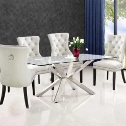 Meridian Furniture Dining Room Nikki Velvet Dining Chair - Set Of 2