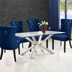 Meridian Furniture Dining Room Nikki Velvet Dining Chair - Set Of 2