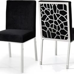 Meridian Furniture Dining Room Opal Velvet Dining Chair Chrome - Set Of 2