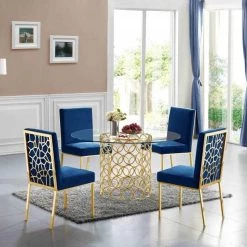 Meridian Furniture Opal Velvet Dining Chair Gold - Set Of 2