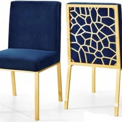 Meridian Furniture Opal Velvet Dining Chair Gold - Set Of 2