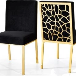 Meridian Furniture Opal Velvet Dining Chair Gold - Set Of 2