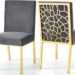 Meridian Furniture Opal Velvet Dining Chair Gold - Set Of 2