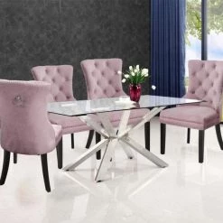 Meridian Furniture Dining Room Nikki Velvet Dining Chair - Set Of 2