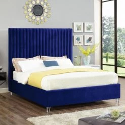 Meridian Furniture Candace Velvet Bed Bedroom