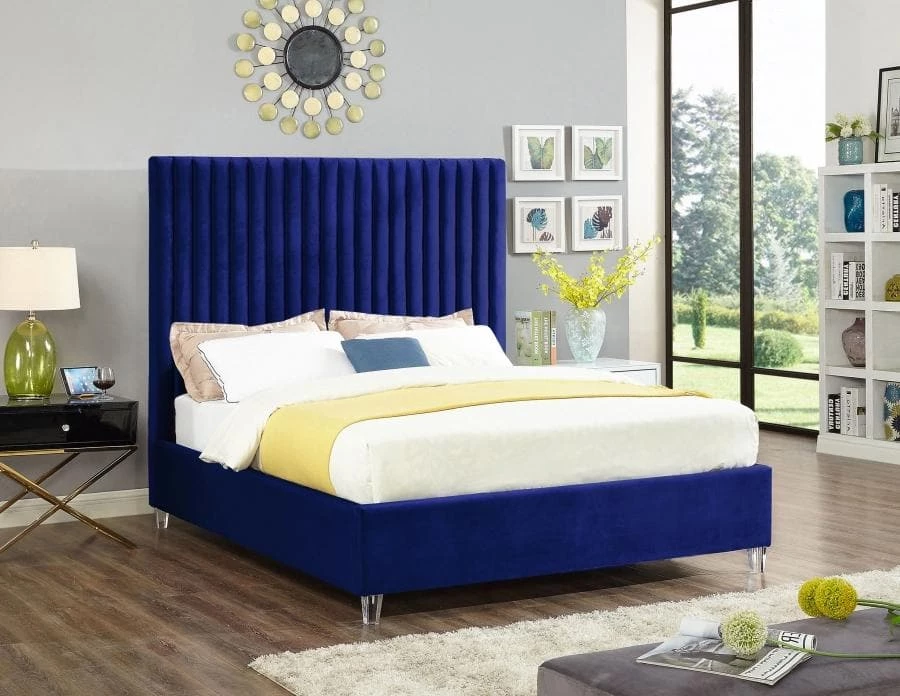 Meridian Furniture Candace Velvet Bed Bedroom