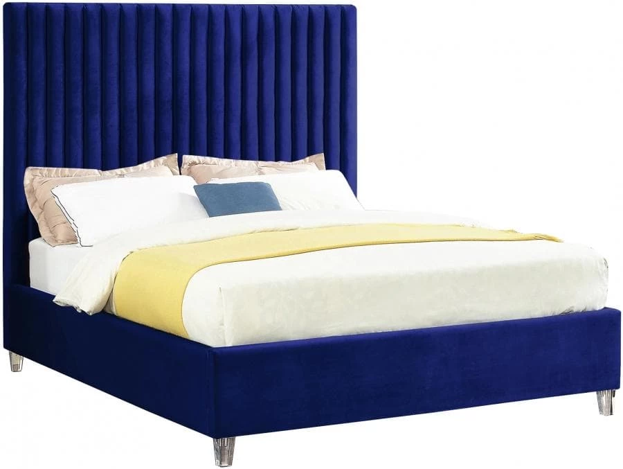 Meridian Furniture Candace Velvet Bed Bedroom