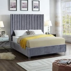 Meridian Furniture Candace Velvet Bed Bedroom