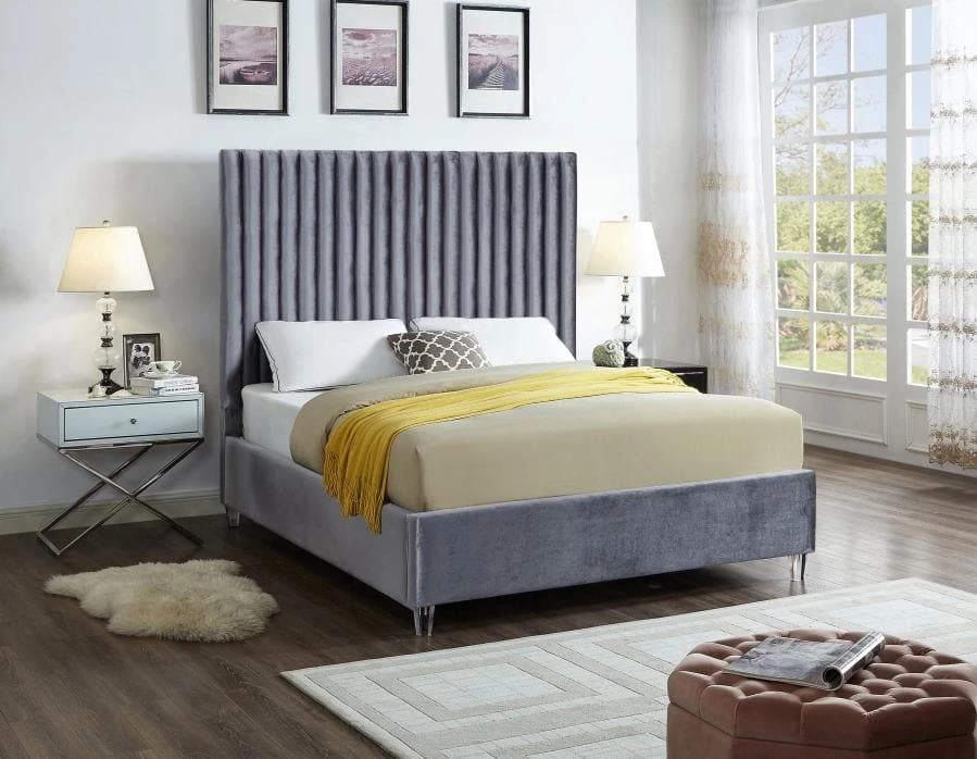 Meridian Furniture Candace Velvet Bed Bedroom