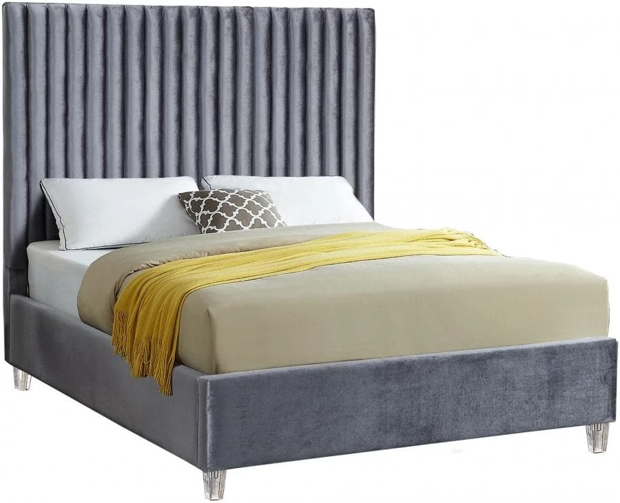 Meridian Furniture Candace Velvet Bed Bedroom