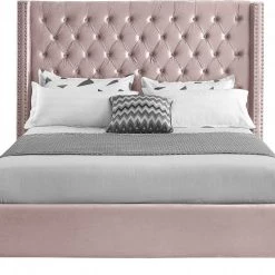 Meridian Furniture Aiden Velvet Bed Bedroom