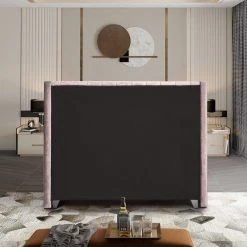 Meridian Furniture Aiden Velvet Bed Bedroom