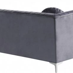 Meridian Furniture Living Room Eliana Velvet Reversible 2 Piece Sectional