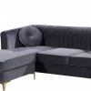 Meridian Furniture Living Room Eliana Velvet Reversible 2 Piece Sectional