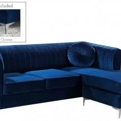 Meridian Furniture Living Room Eliana Velvet Reversible 2 Piece Sectional