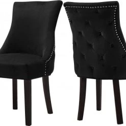 Meridian Furniture Dining Room Hannah Velvet Dining Chair Set Of 2