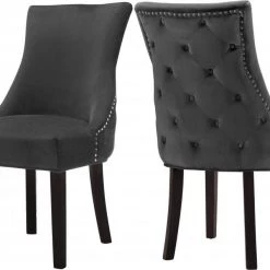 Meridian Furniture Dining Room Hannah Velvet Dining Chair Set Of 2