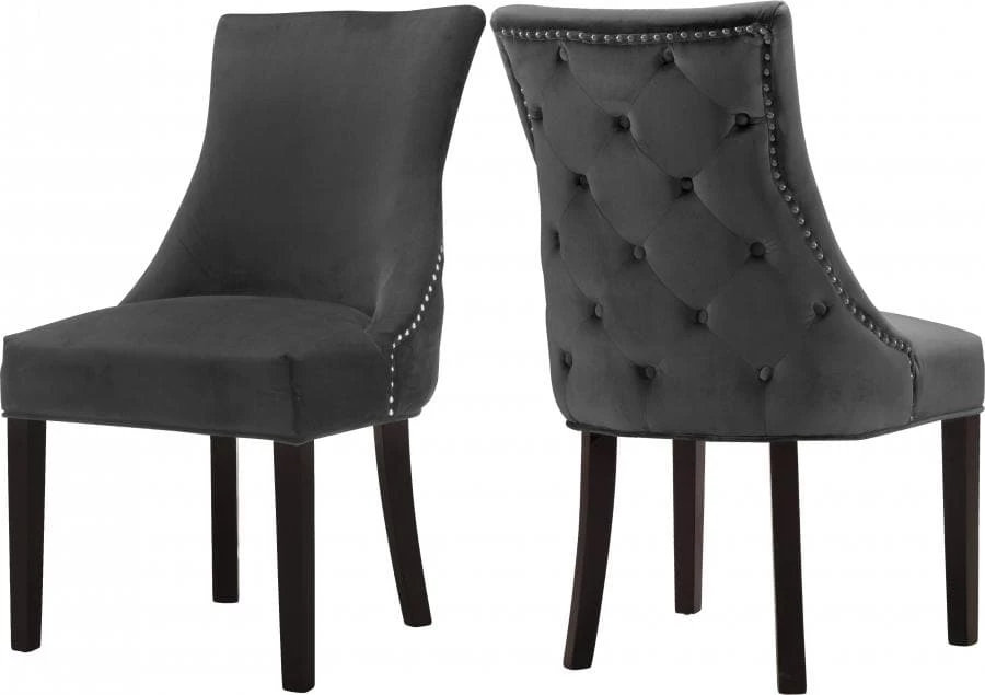 Meridian Furniture Dining Room Hannah Velvet Dining Chair Set Of 2