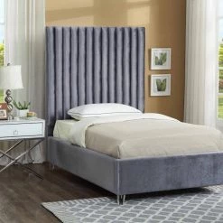 Meridian Furniture Candace Velvet Bed Bedroom