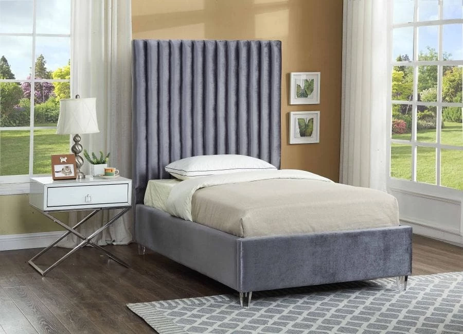 Meridian Furniture Candace Velvet Bed Bedroom
