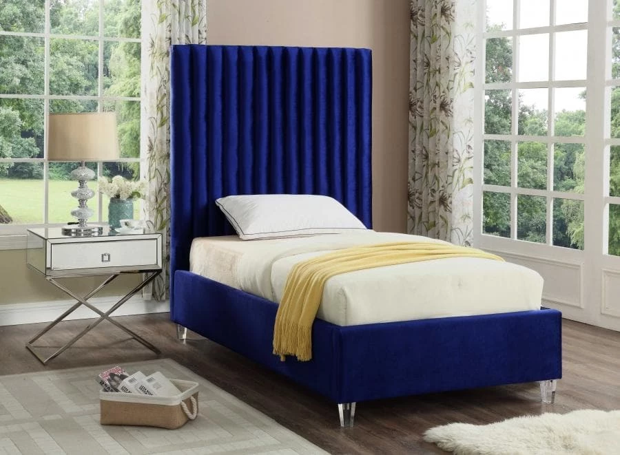 Meridian Furniture Candace Velvet Bed Bedroom