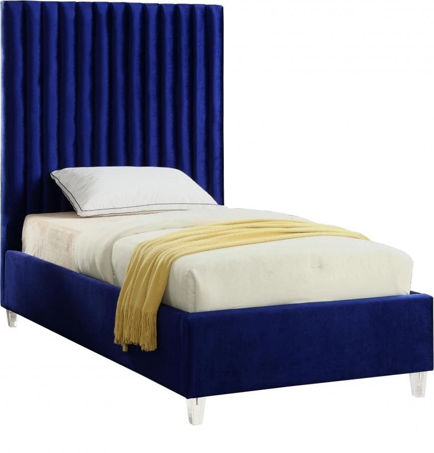 Meridian Furniture Candace Velvet Bed Bedroom