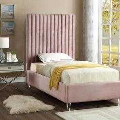 Meridian Furniture Candace Velvet Bed Bedroom