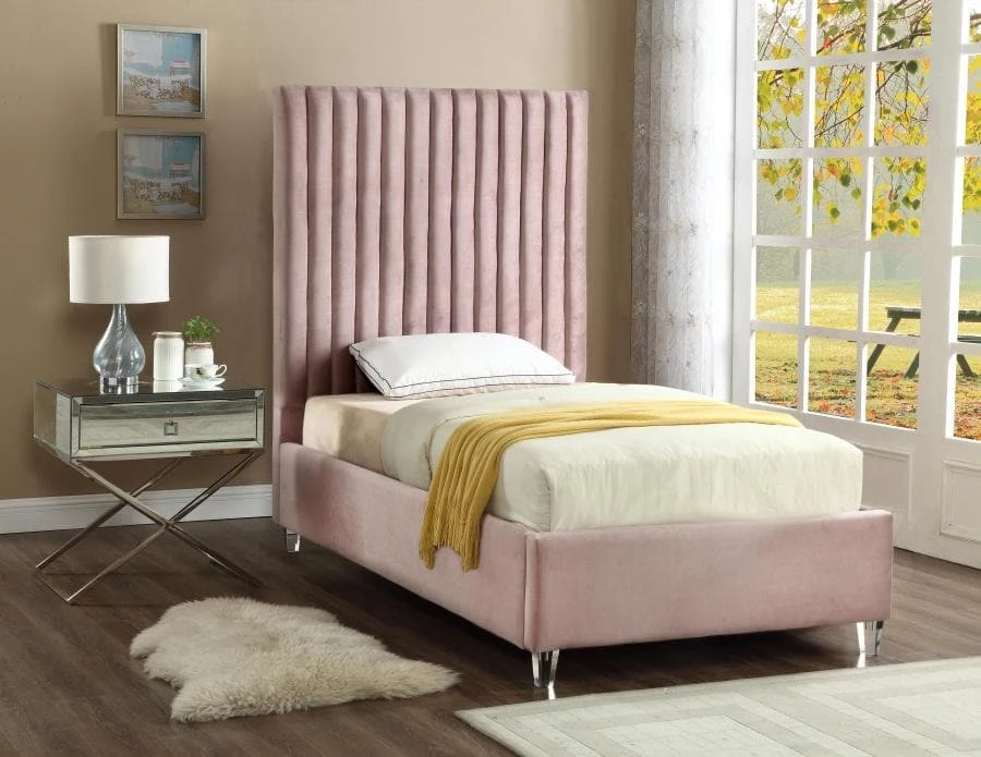 Meridian Furniture Candace Velvet Bed Bedroom