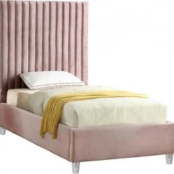 Meridian Furniture Candace Velvet Bed Bedroom
