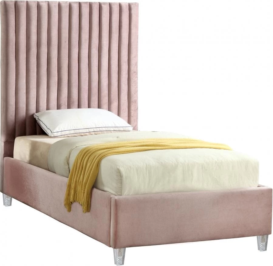 Meridian Furniture Candace Velvet Bed Bedroom