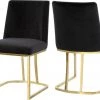 Meridian Furniture Heidi Velvet Dining Chair Set Of 2 Dining Room