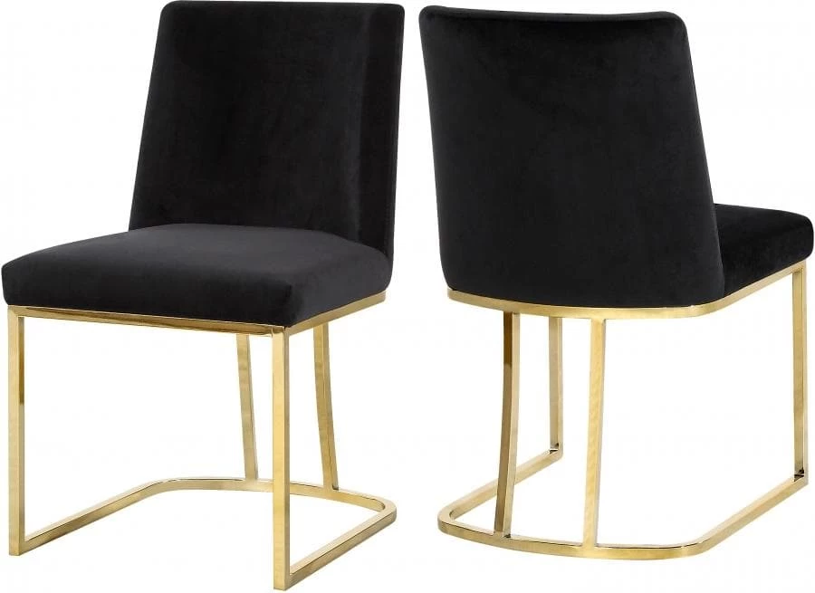 Meridian Furniture Heidi Velvet Dining Chair Set Of 2 Dining Room