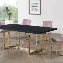 Meridian Furniture Heidi Velvet Dining Chair Set Of 2 Dining Room