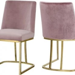 Meridian Furniture Heidi Velvet Dining Chair Set Of 2 Dining Room